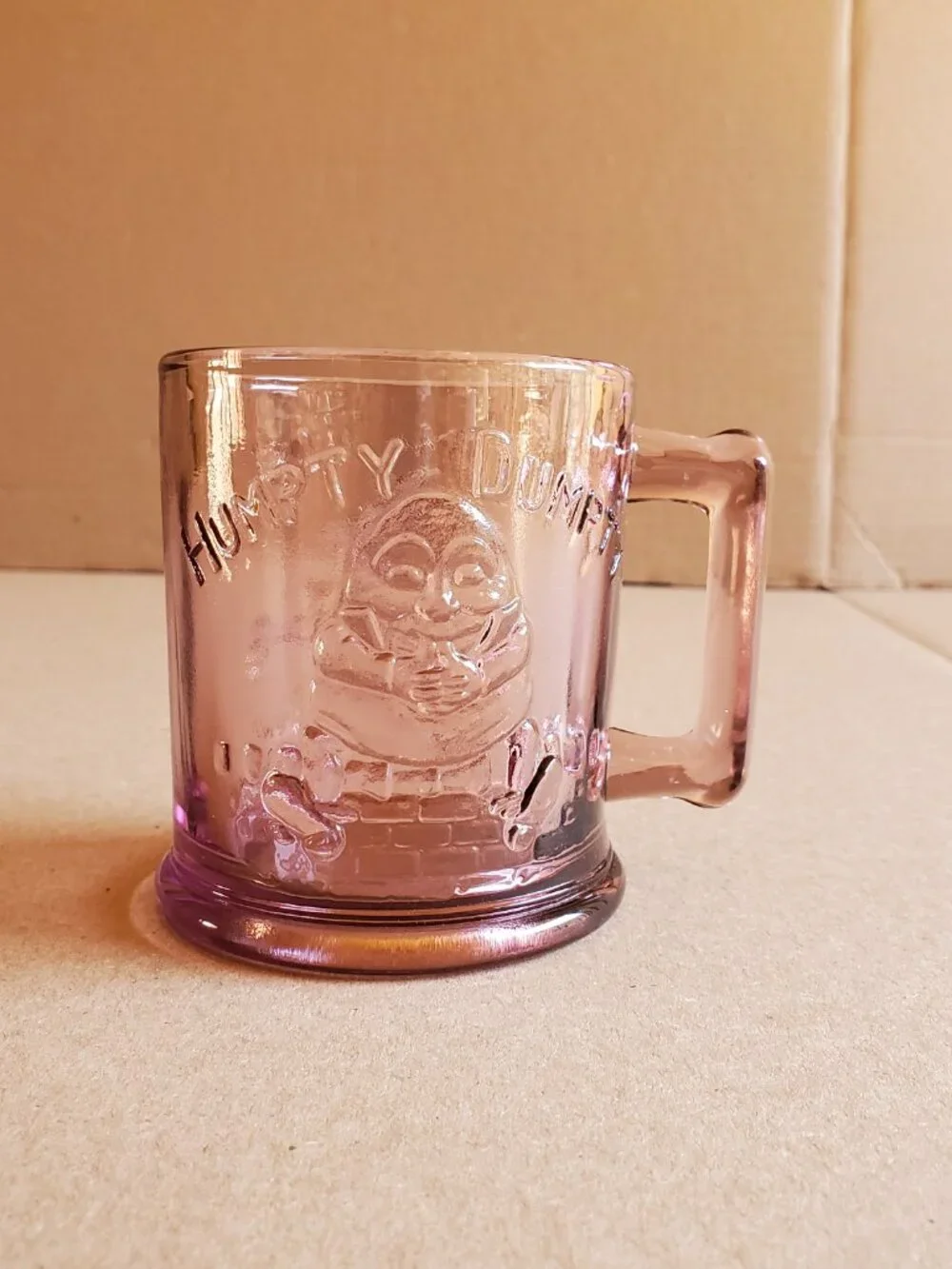 Vintage Mug Humpty Dumpty & Tom Tom the Pipers Son Indiana Glass Nursery Rhyme